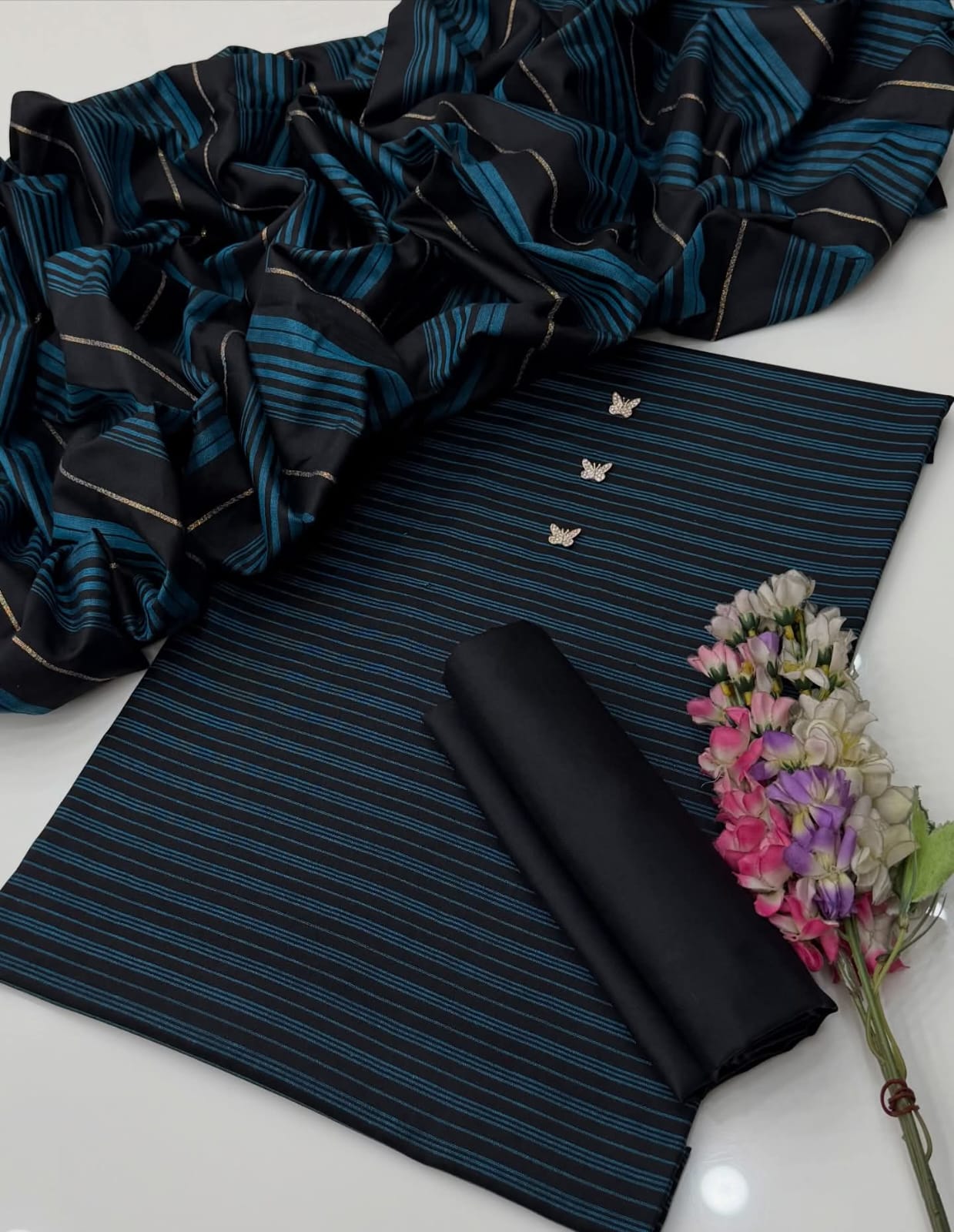 3Pc Multani Susi (Petrol Blue)