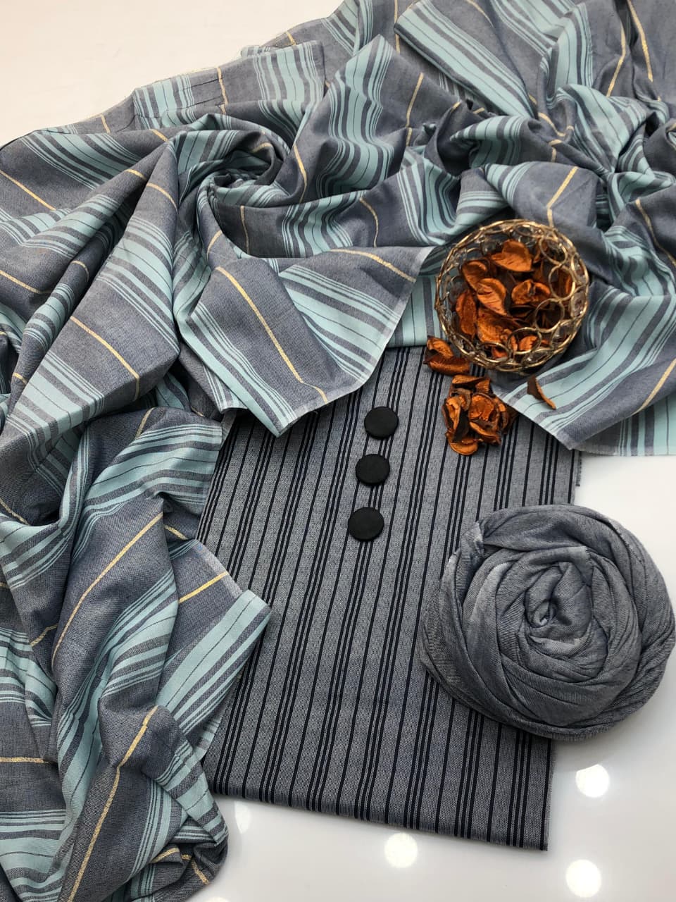 3 PCS Susi khaadi Grey Light Blue